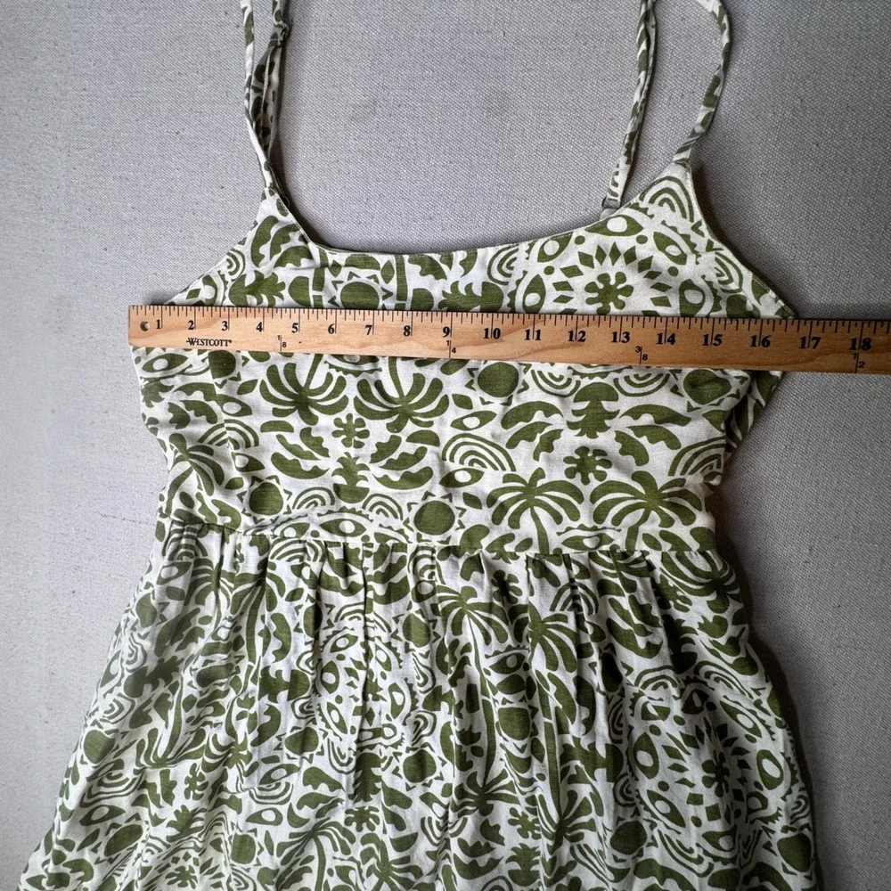 Japna Tropical Print Midi Dress Sundress LARGE Palm Tree Print Spagetti Straps